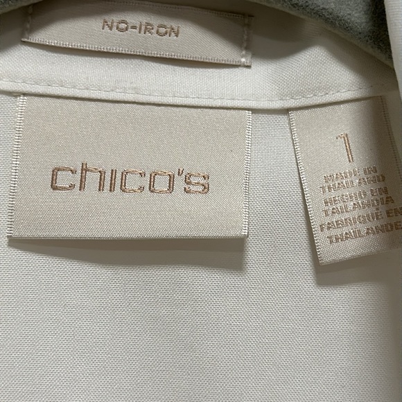 CHICO'S COTTON SLEEVELESS WHITE BUTTONDOWN SHIRT SIZE 1 = M/8 - Picture 6 of 8